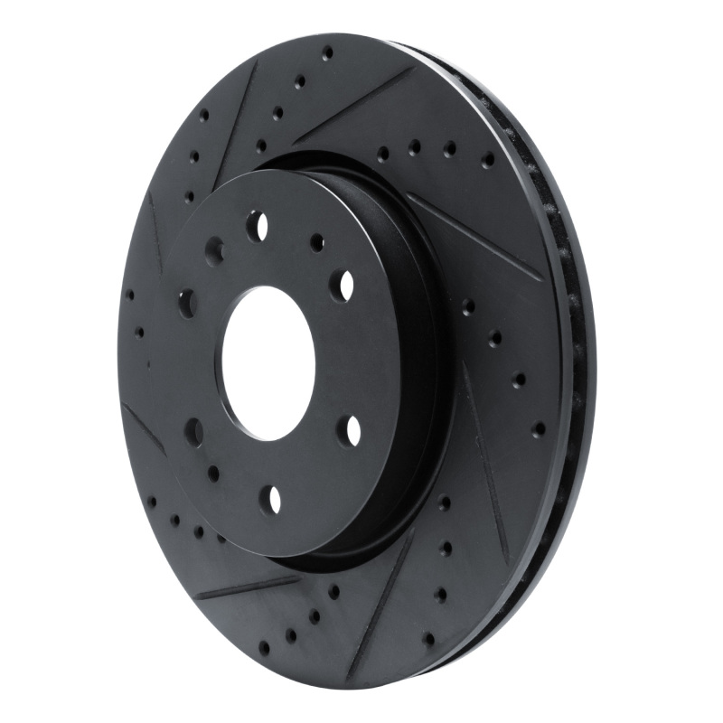 Chevrolet Colorado Brake Rotor (1) - Front Left - R1 Concepts - Drilled & Slotted - Black - `23-`25